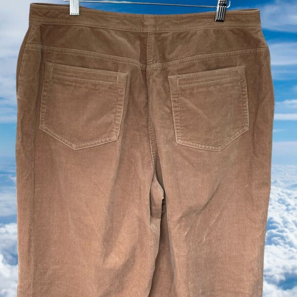 St. John Sport by Marie Gray Brown Corduroy Pants Size 12 Wide Leg High Rise - Picture 3 of 9